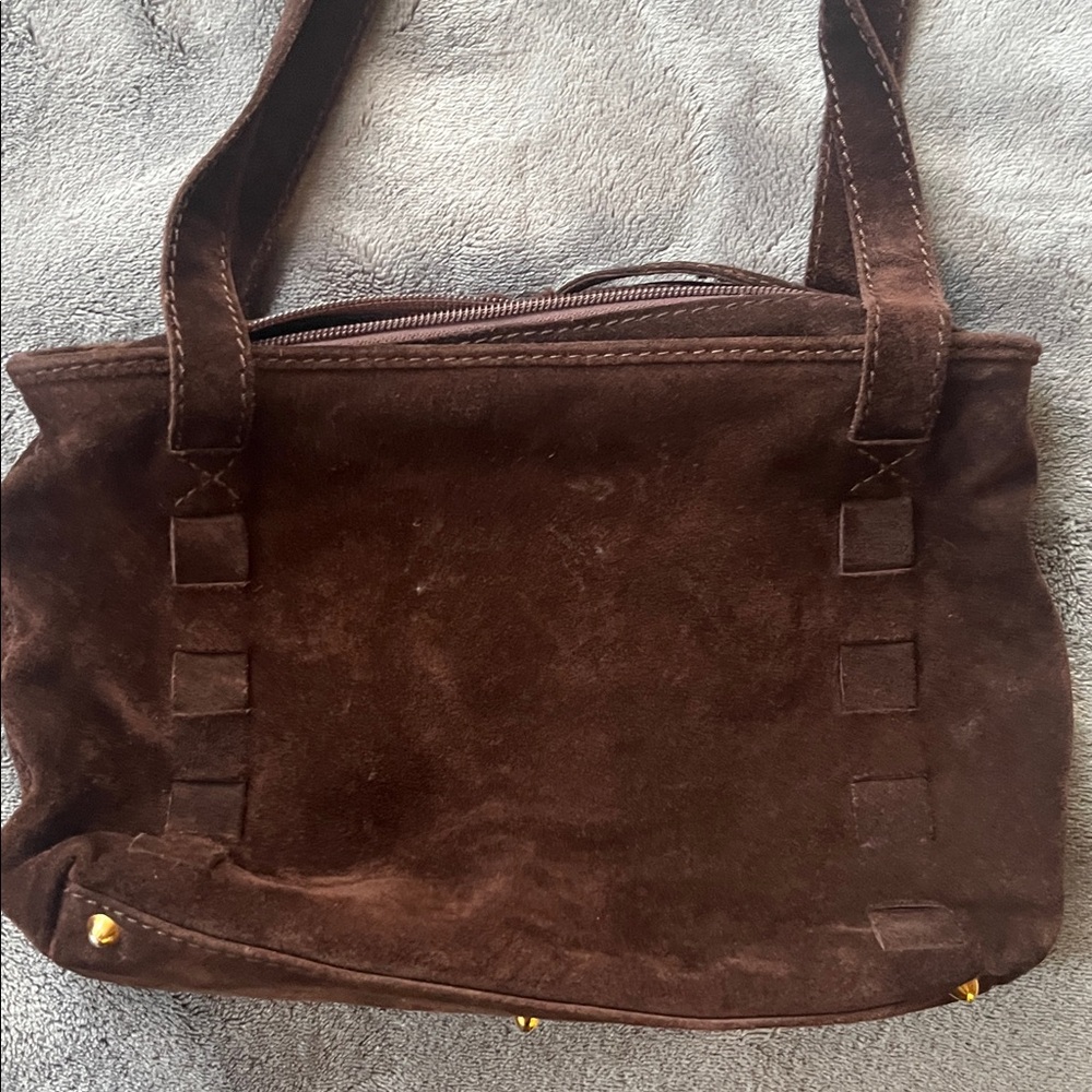 Vintage Bottega Venetia Brown Suede Shoulder Bag